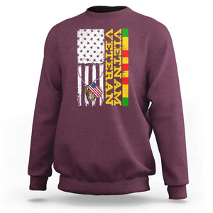 Vietnam Veteran Sweatshirt Honor Patriotic Soldier American Flag TS02 Maroon Print Your Wear