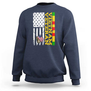 Vietnam Veteran Sweatshirt Honor Patriotic Soldier American Flag TS02 Navy Print Your Wear