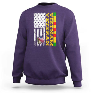 Vietnam Veteran Sweatshirt Honor Patriotic Soldier American Flag TS02 Purple Print Your Wear