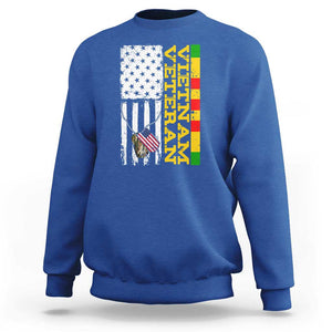 Vietnam Veteran Sweatshirt Honor Patriotic Soldier American Flag TS02 Royal Blue Print Your Wear