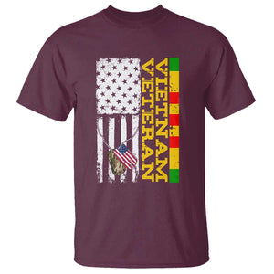 Vietnam Veteran T Shirt Honor Patriotic Soldier American Flag TS02 Maroon Print Your Wear