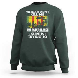 Vietnam Veteran Sweatshirt Orange Agent Victims Retired Soldiers TS02 Dark Forest Green Print Your Wear