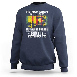 Vietnam Veteran Sweatshirt Orange Agent Victims Retired Soldiers TS02 Navy Print Your Wear