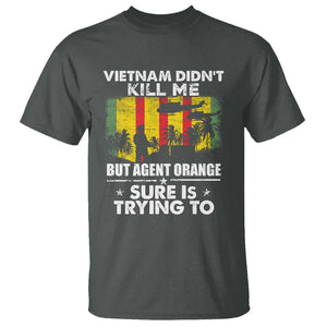 Vietnam Veteran T Shirt Orange Agent Victims Retired Soldiers TS02 Dark Heather Print Your Wear