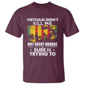 Vietnam Veteran T Shirt Orange Agent Victims Retired Soldiers TS02 Maroon Print Your Wear