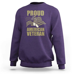 Proud American Veterans Sweatshirt Patriotic Soldiers Military US Flag Pride TS02 Purple Print Your Wear