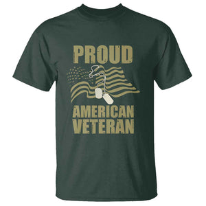 Proud American Veterans T Shirt Patriotic Soldiers Military US Flag Pride TS02 Dark Forest Green Print Your Wear