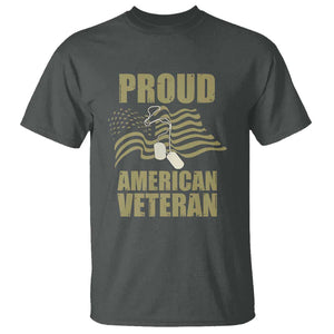 Proud American Veterans T Shirt Patriotic Soldiers Military US Flag Pride TS02 Dark Heather Print Your Wear