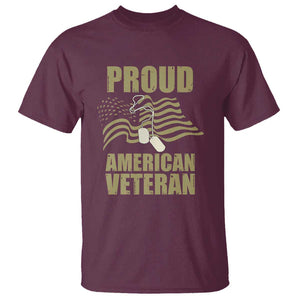 Proud American Veterans T Shirt Patriotic Soldiers Military US Flag Pride TS02 Maroon Print Your Wear