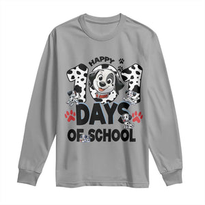 101 Days Of School Dalmatian Dogs Long Sleeve Shirt Happy 101th Day TS02 Sport Gray Print Your Wear