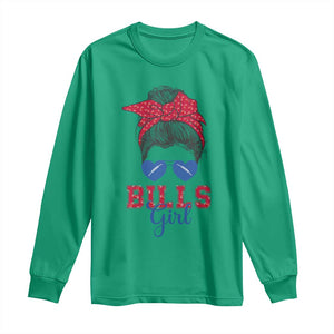 Bills Girl Long Sleeve Shirt Messy Bun Funny Sports Fan Team TS02 Irish Green Print Your Wear