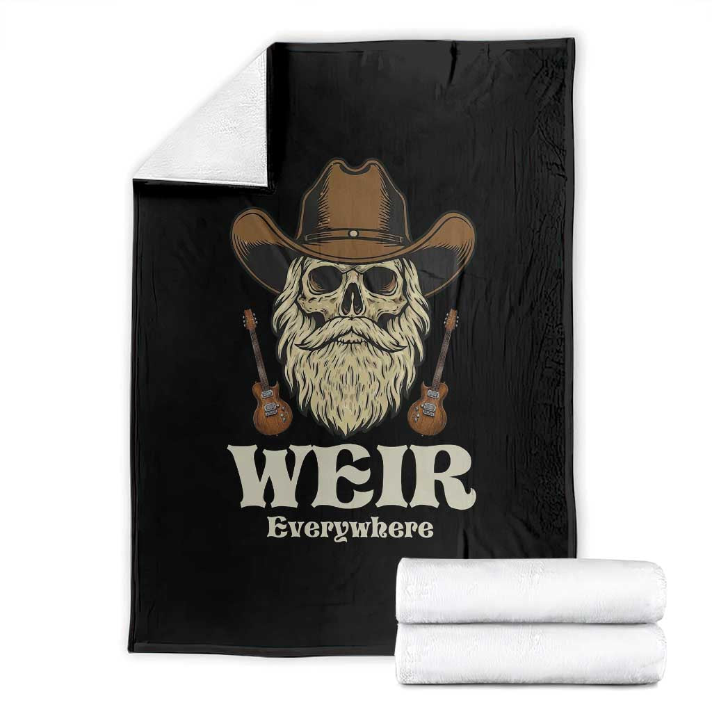 Weir Everywhere Western Skull Guitarist Throw Blanket Legendary Musician Memorial Retro Tribute for Fans TS02 Black Print Your Wear