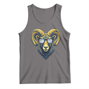 Cool Ram Game Day Bighorn Sheep Graphic Tank Top Bold Blue and Gold Fan TS02 Deep Heather Print Your Wear