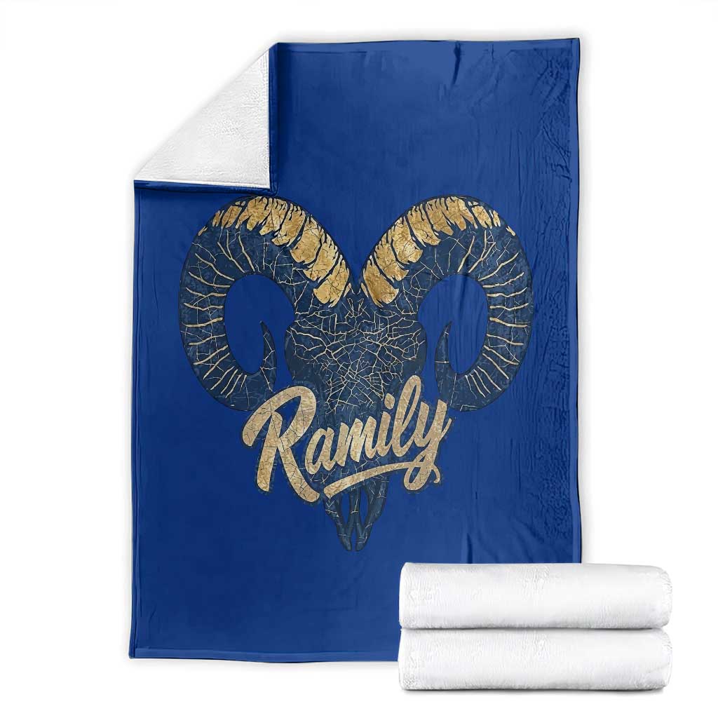 Ramily Bighorn Sheep Skull Ram Lover Vintage Throw Blanket TS02 Royal Blue Print Your Wear
