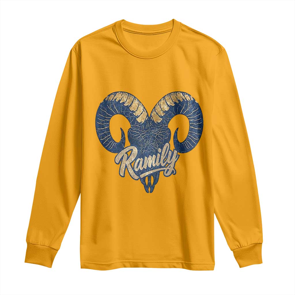 Ramily Bighorn Sheep Skull Ram Lover Vintage Long Sleeve Shirt TS02 Gold Print Your Wear