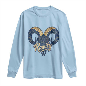 Ramily Bighorn Sheep Skull Ram Lover Vintage Long Sleeve Shirt TS02 Light Blue Print Your Wear