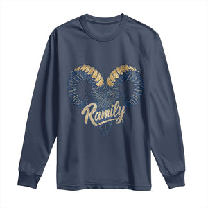 Ramily Bighorn Sheep Skull Ram Lover Vintage Long Sleeve Shirt TS02 Navy Print Your Wear