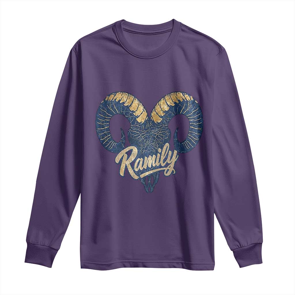 Ramily Bighorn Sheep Skull Ram Lover Vintage Long Sleeve Shirt TS02 Purple Print Your Wear