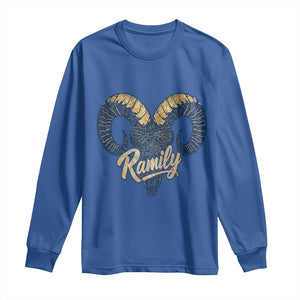 Ramily Bighorn Sheep Skull Ram Lover Vintage Long Sleeve Shirt TS02 Royal Blue Print Your Wear