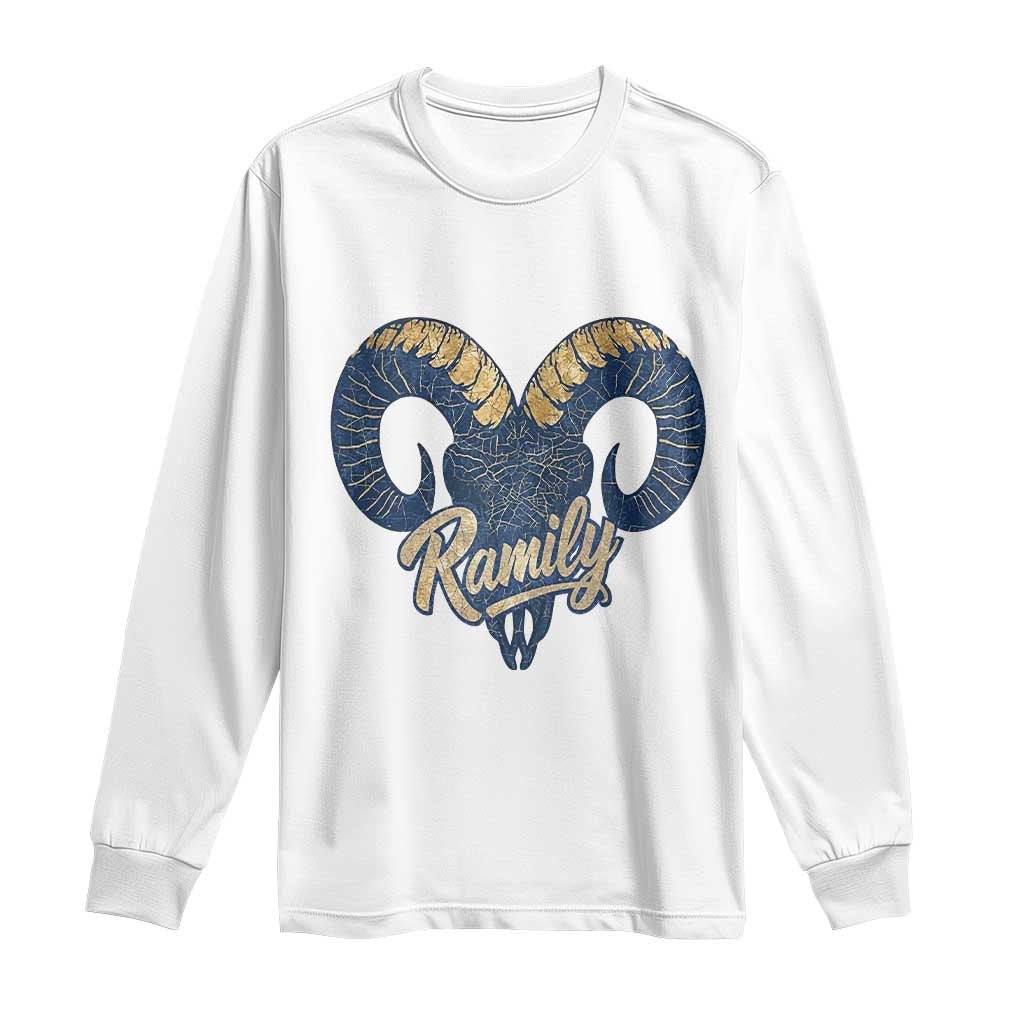 Ramily Bighorn Sheep Skull Ram Lover Vintage Long Sleeve Shirt TS02 White Print Your Wear