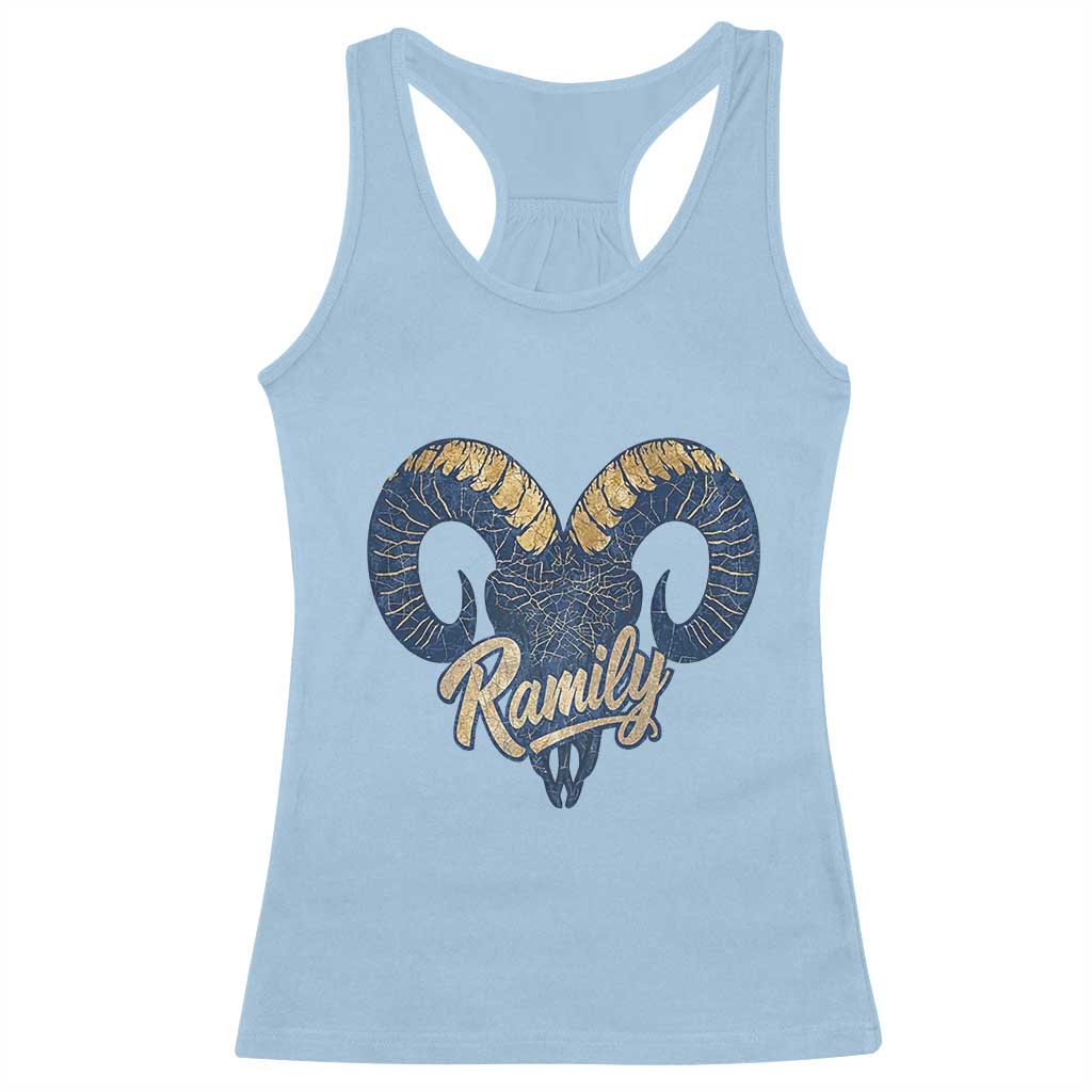 Ramily Bighorn Sheep Skull Ram Lover Vintage Racerback Tank Top TS02 Light Blue Print Your Wear