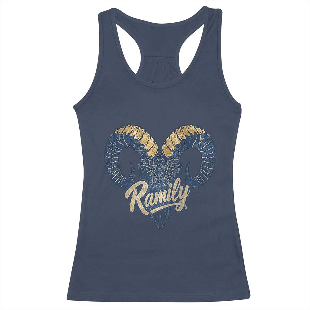 Ramily Bighorn Sheep Skull Ram Lover Vintage Racerback Tank Top TS02 Navy Print Your Wear