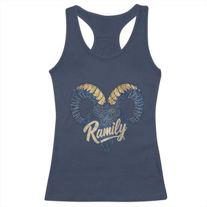 Ramily Bighorn Sheep Skull Ram Lover Vintage Racerback Tank Top TS02 Navy Print Your Wear