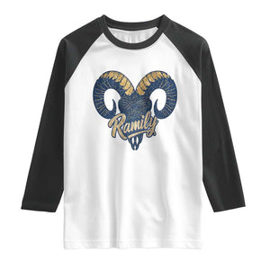 Ramily Bighorn Sheep Skull Ram Lover Vintage Raglan Shirt TS02 White Black Print Your Wear