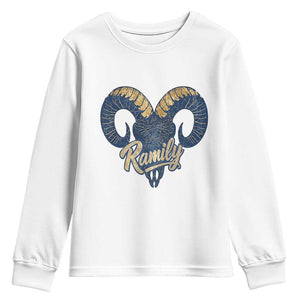 Ramily Bighorn Sheep Skull Ram Lover Vintage Youth Sweatshirt TS02 White Print Your Wear