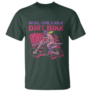 Real Girls Ride Dirt Bikes T Shirt Motocross Lovers Gifts For Womens TS02 Dark Forest Green Print Your Wear