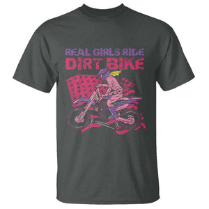 Real Girls Ride Dirt Bikes T Shirt Motocross Lovers Gifts For Womens TS02 Dark Heather Print Your Wear