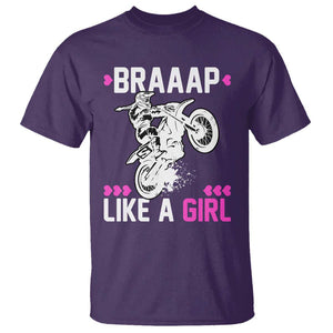 Dirt Bike Girl T Shirt Braap Like A Girl Motocross TS02 Purple Print Your Wear