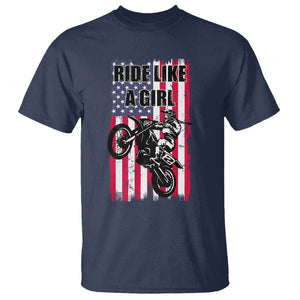 Dirt Bike Ride Like A Girl T Shirt Motocross Lover Biker Girls TS02 Navy Print Your Wear