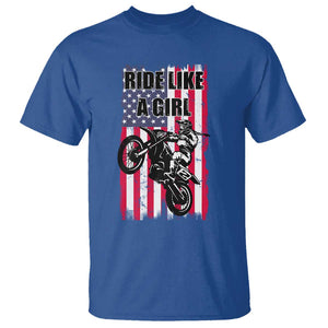 Dirt Bike Ride Like A Girl T Shirt Motocross Lover Biker Girls TS02 Royal Blue Print Your Wear