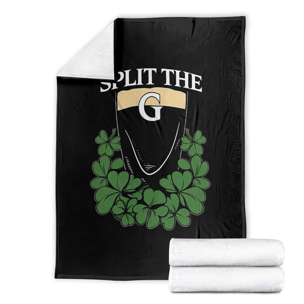 Split the G Funny Irish Stout Beer Drinking Game Throw Blanket St. Patrick’s Day Shamrocks Pub Crawl Crew TS02 Black Print Your Wear