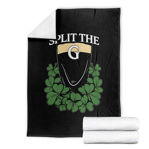 Split the G Funny Irish Stout Beer Drinking Game Throw Blanket St. Patrick’s Day Shamrocks Pub Crawl Crew TS02 Black Print Your Wear