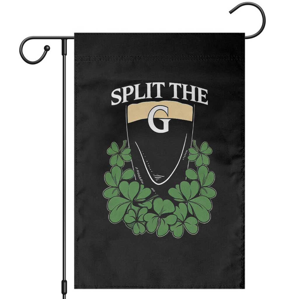 Split the G Funny Irish Stout Beer Drinking Game Garden Flag St. Patrick’s Day Shamrocks Pub Crawl Crew TS02 Black Print Your Wear