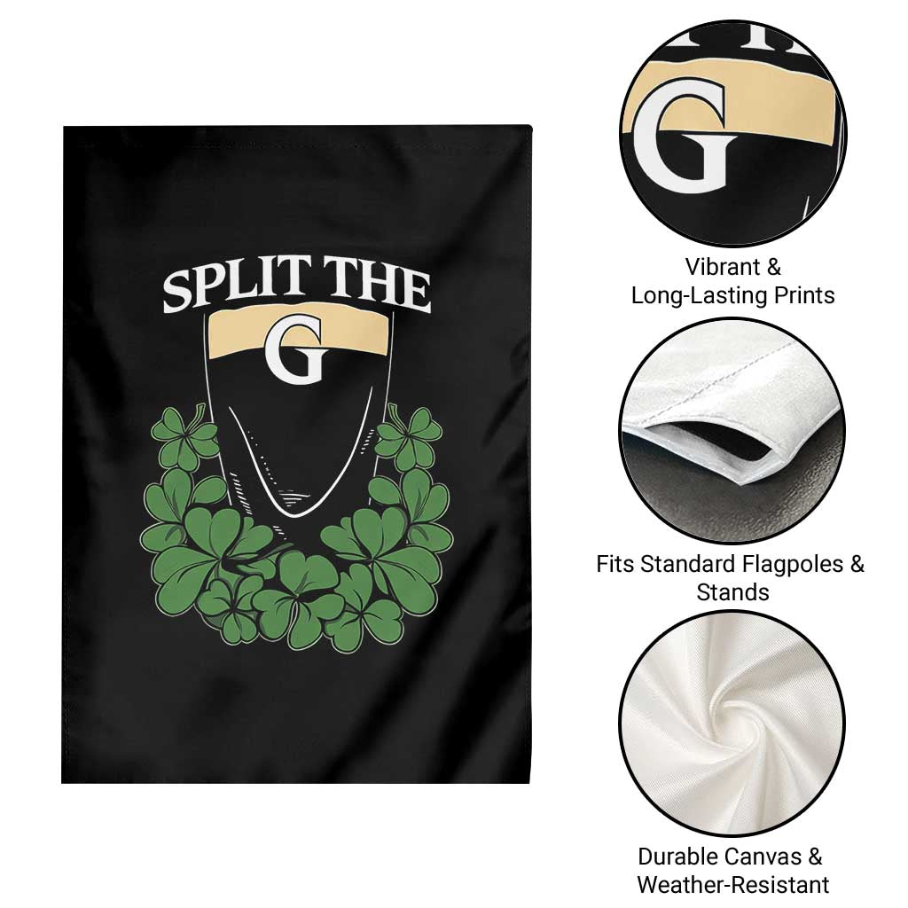 Split the G Funny Irish Stout Beer Drinking Game Garden Flag St. Patrick’s Day Shamrocks Pub Crawl Crew TS02 Print Your Wear