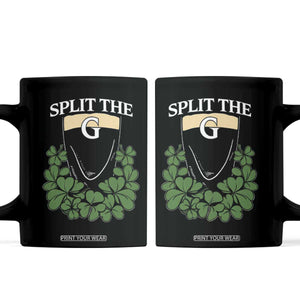 Split the G Funny Irish Stout Beer Drinking Game Coffee Mug St. Patrick’s Day Shamrocks Pub Crawl Crew TS02 Black Print Your Wear