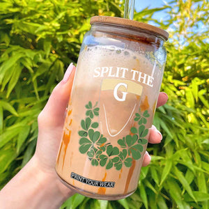 Split the G Funny Irish Stout Beer Drinking Game Glass Can St. Patrick’s Day Shamrocks Pub Crawl Crew TS02 Black Print Your Wear