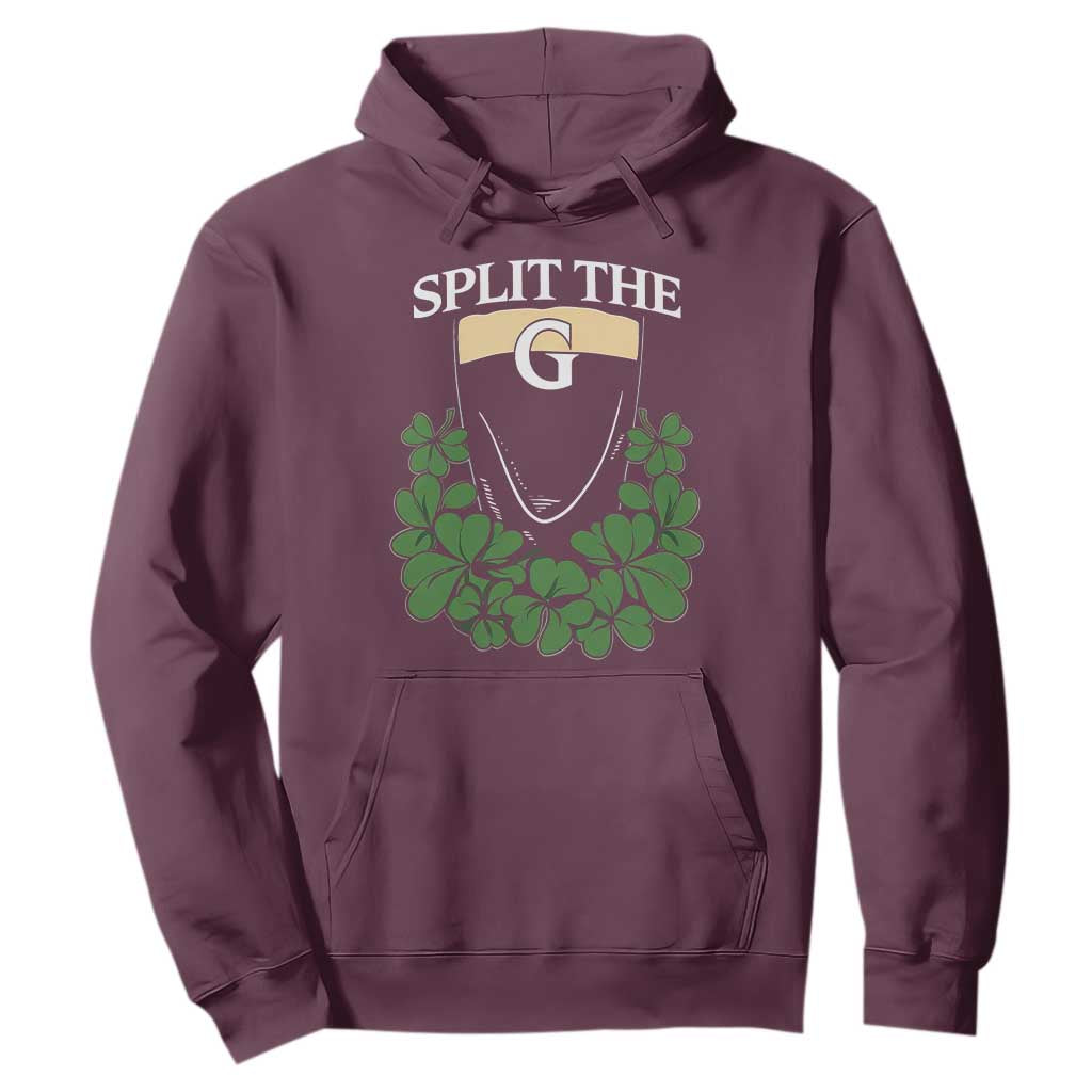 Split the G Funny Irish Stout Beer Drinking Game Hoodie St. Patrick’s Day Shamrocks Pub Crawl Crew TS02 Maroon Print Your Wear