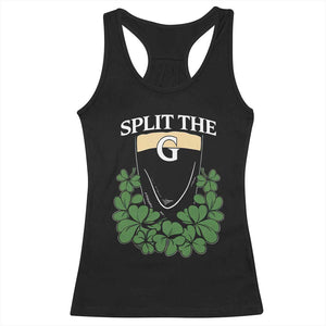 Split the G Funny Irish Stout Beer Drinking Game Racerback Tank Top St. Patrick’s Day Shamrocks Pub Crawl Crew TS02 Black Print Your Wear