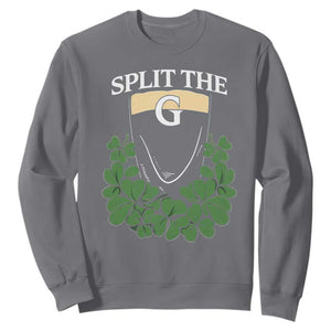 Split the G Funny Irish Stout Beer Drinking Game Sweatshirt St. Patrick’s Day Shamrocks Pub Crawl Crew TS02 Charcoal Print Your Wear