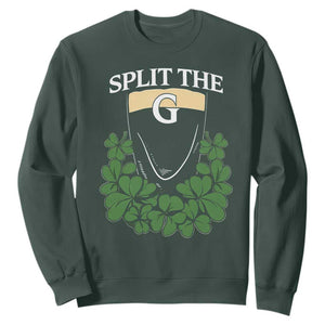 Split the G Funny Irish Stout Beer Drinking Game Sweatshirt St. Patrick’s Day Shamrocks Pub Crawl Crew TS02 Dark Forest Green Print Your Wear