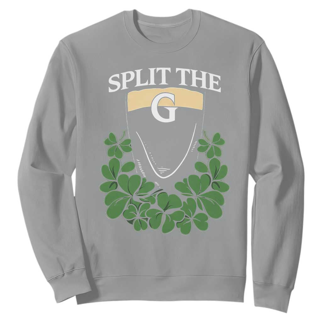 Split the G Funny Irish Stout Beer Drinking Game Sweatshirt St. Patrick’s Day Shamrocks Pub Crawl Crew TS02 Sport Gray Print Your Wear