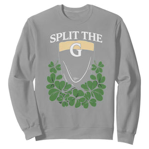 Split the G Funny Irish Stout Beer Drinking Game Sweatshirt St. Patrick’s Day Shamrocks Pub Crawl Crew TS02 Sport Gray Print Your Wear