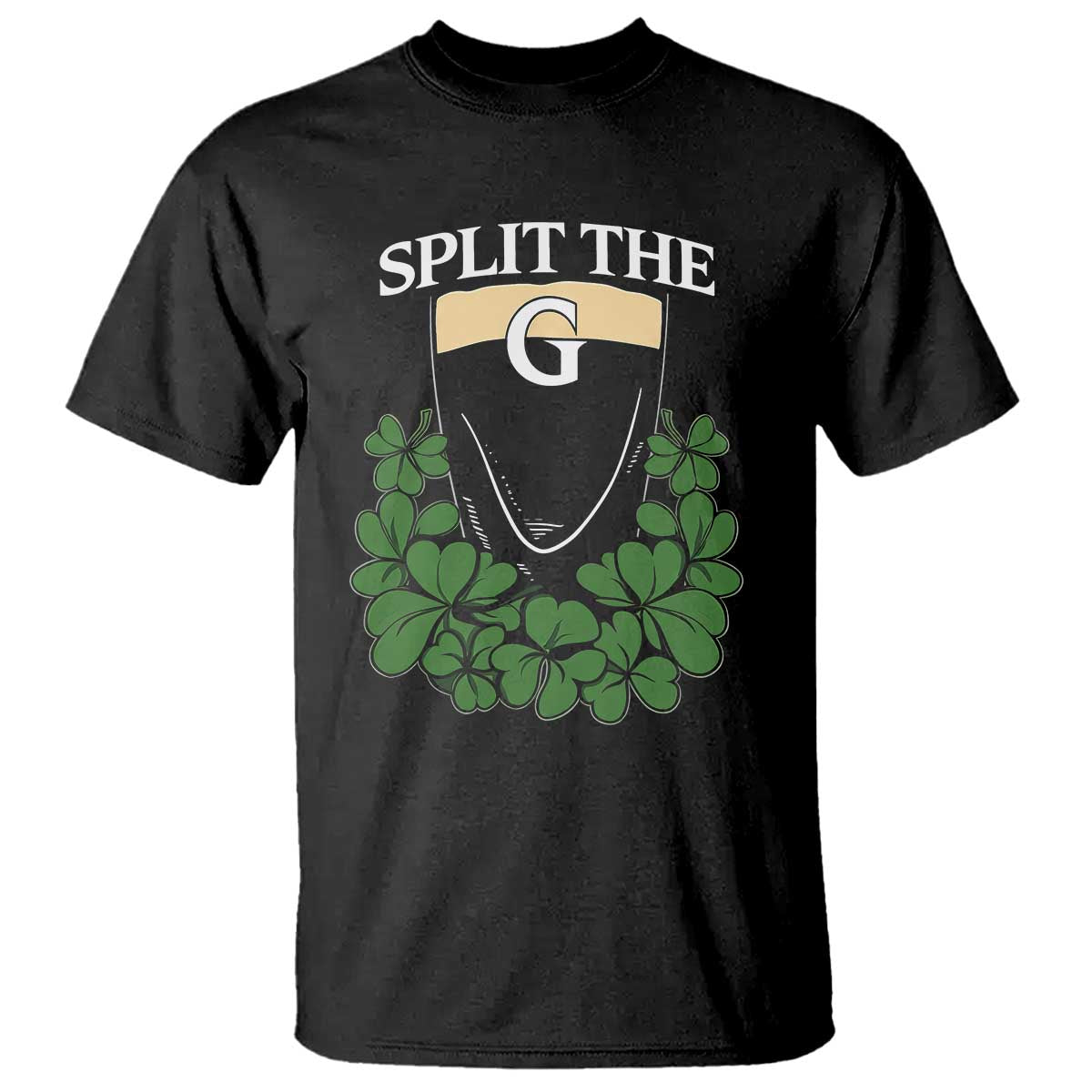 Split the G Funny Irish Stout Beer Drinking Game T Shirt St. Patrick’s Day Shamrocks Pub Crawl Crew TS02 Black Print Your Wear