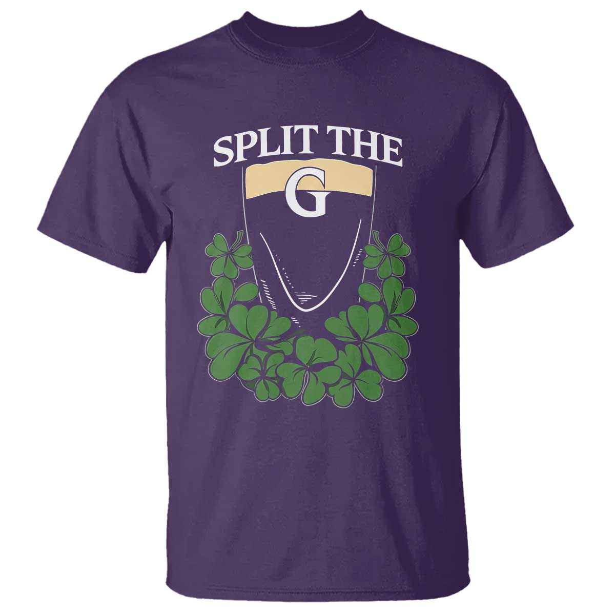 Split the G Funny Irish Stout Beer Drinking Game T Shirt St. Patrick’s Day Shamrocks Pub Crawl Crew TS02 Purple Print Your Wear