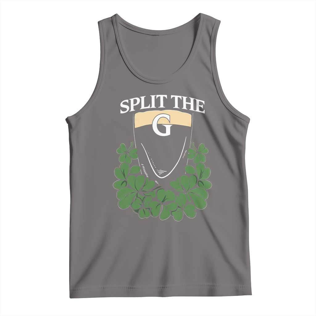 Split the G Funny Irish Stout Beer Drinking Game Tank Top St. Patrick’s Day Shamrocks Pub Crawl Crew TS02 Deep Heather Print Your Wear