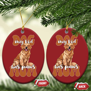 Golden Retriever Christmas Ornament My Kid Has Paws Dog Lover TS02 Oval Red Print Your Wear